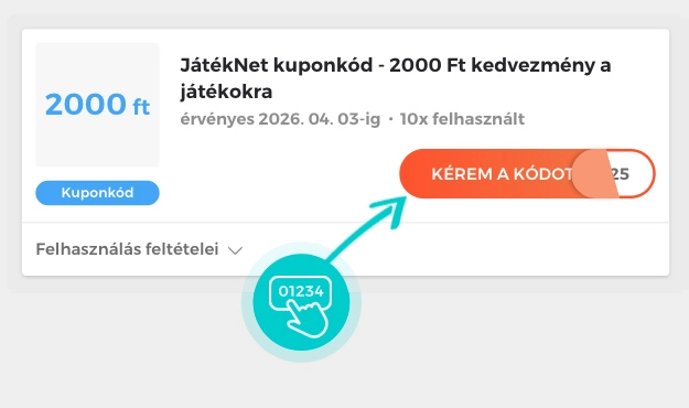 Példa egy JátékNet kuponkódra