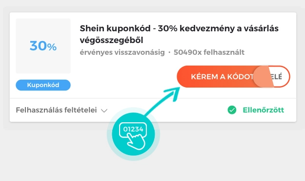 Példa egy Shein kuponkódra