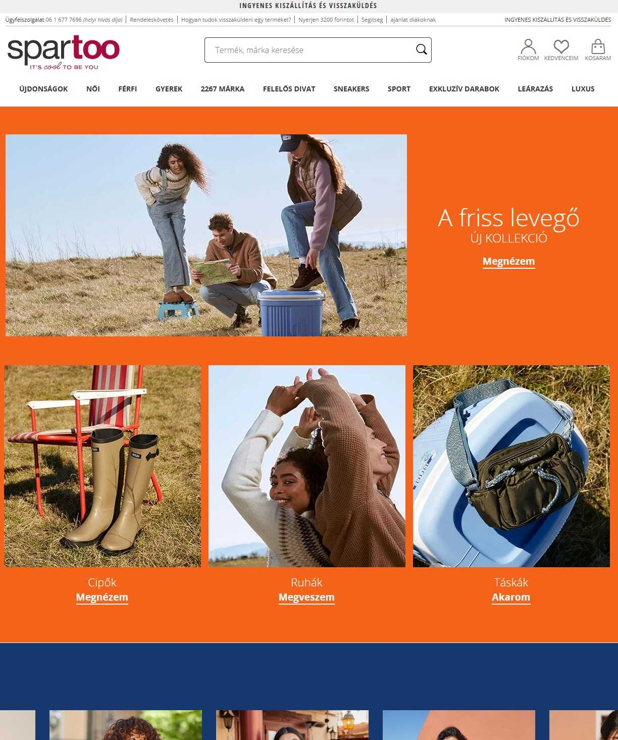 spartoo webshop főoldala