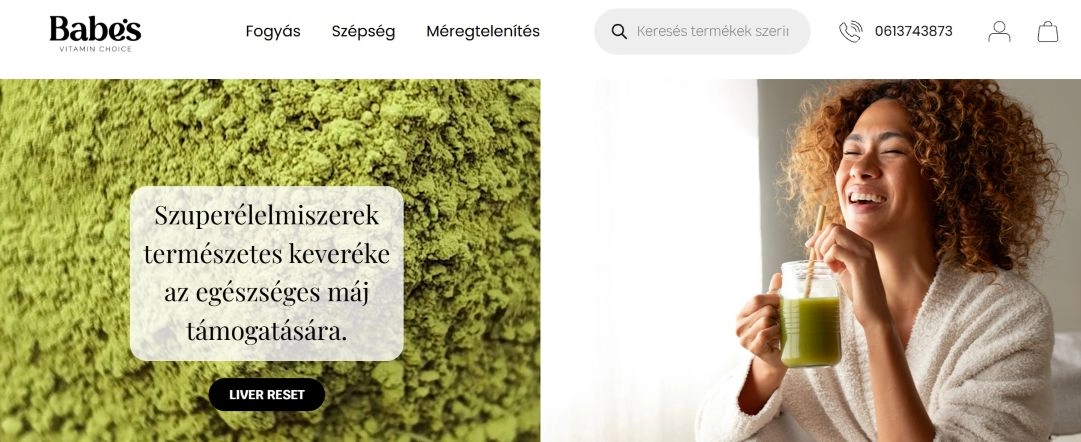 Banner a webáruház főoldalán