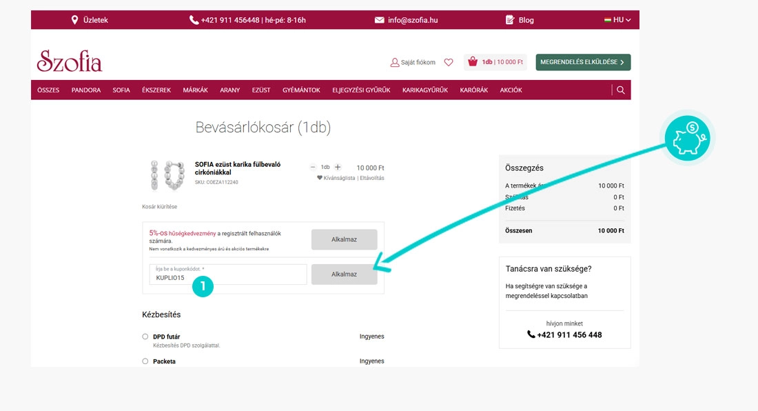Útmutató egy Szofia.hu kuponkód beváltásához