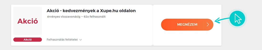 XuPe akciók felhasználása