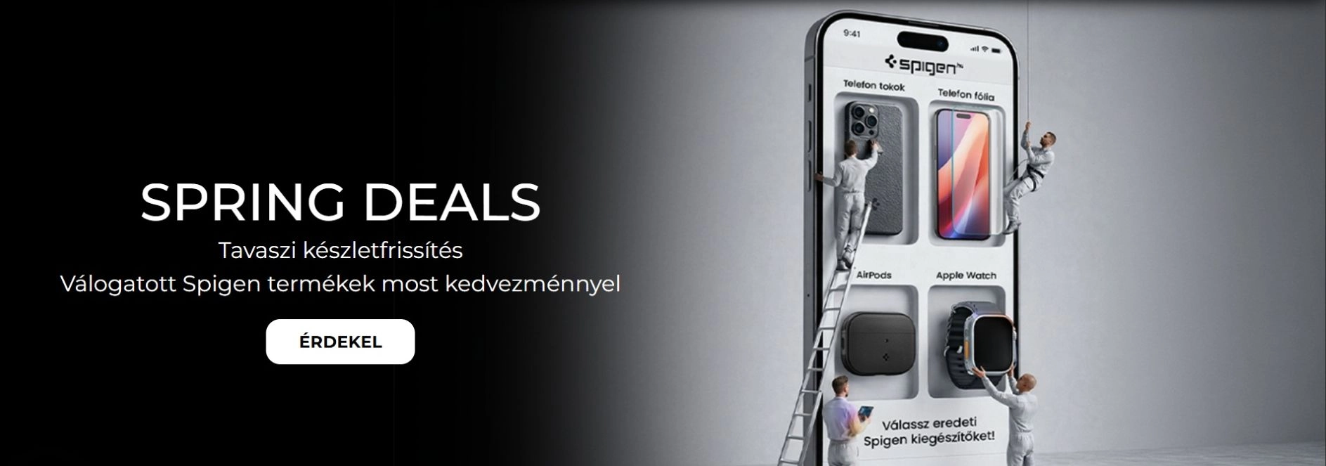 Reklám a speciális ajánlatokra, amelyen egy mobiltelefon szerepel