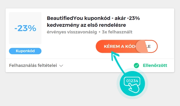 Példa egy BeautifiedYou kuponkódra