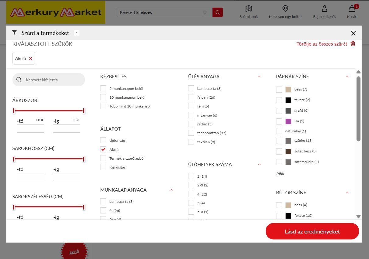A web&aacute;ruh&aacute;z szűrőinek be&aacute;ll&iacute;t&aacute;sa
